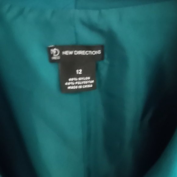 'NEW DIRECTIONS' Shawl collared full skirt Dress Size 12 Jewel toned Jad… - Picture 5 of 10